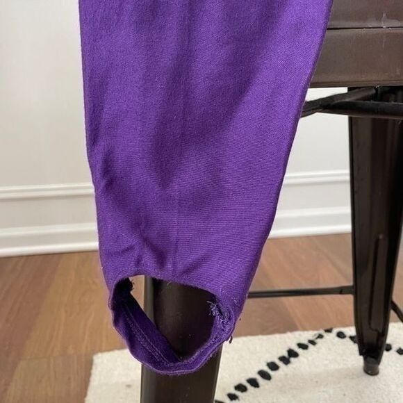 Vintage 80s Prince Purple High Rise Stirrup Pants 2 - Picture 4 of 6